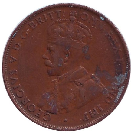 Монета 1 пенни. 1922 год, Австралия.