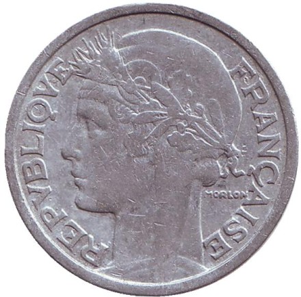 Монета 2 франка. 1948-В год, Франция.