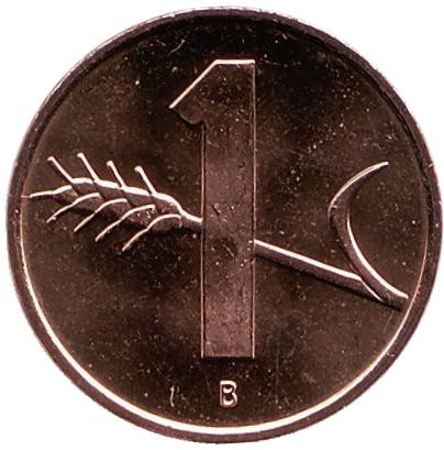 Монета 1 раппен. 2005 год, Швейцария. UNC.