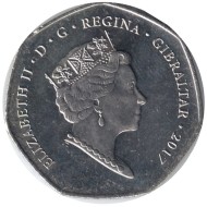 Монета 50 пенсов. 2017 год, Гибралтар. 50 лет референдуму. (BA).