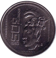 Монета 50 сентаво. 1983 год, Мексика. Паленке. Культура майя. Монета 50 сентаво. 1983 год, Мексика. Паленке. Культура майя.