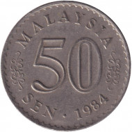 Монета 50 сен. 1984 год, Малайзия. Монета 50 сен. 1984 год, Малайзия.