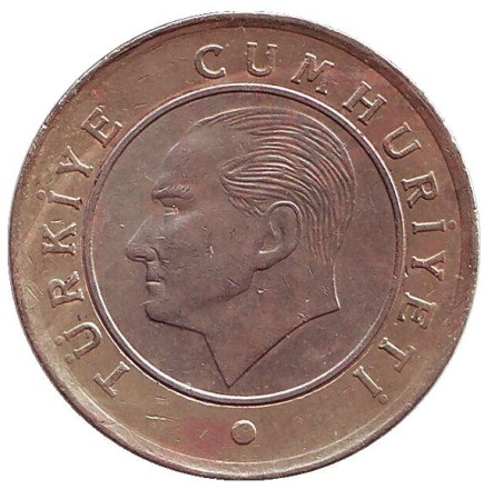 Монета 1 лира. 2013 год, Турция. Монета 1 лира. 2013 год, Турция.