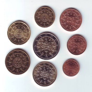 Набор монет евро (8 шт). 2005 год, Португалия. Набор монет евро (8 шт). 2005 год, Португалия.