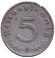 Монета 5 рейхспфеннигов. 1943 год, Германия (Третий Рейх). (G). Монета 5 рейхспфеннигов. 1943 год, Германия (Третий Рейх). (G).