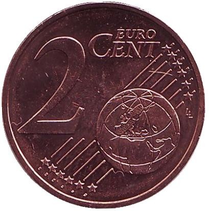 Монета 2 цента. 2013 год, Греция. Монета 2 цента. 2013 год, Греция.