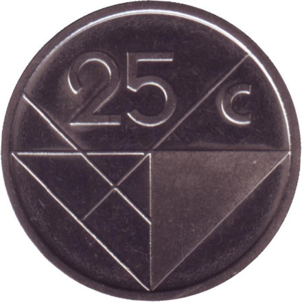 Монета 25 центов. 2019 год, Аруба.
