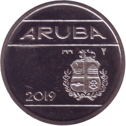 Монета 25 центов. 2019 год, Аруба. Монета 25 центов. 2019 год, Аруба.