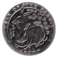 Монета 1 крона, 1999 год, Остров Мэн. Год кролика. Лунный календарь. Монета 1 крона, 1999 год, Остров Мэн. Год кролика. Лунный календарь.