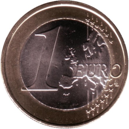 Монета 1 евро. 2021 год, Кипр.