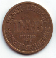 Игровой жетон. "DANSK AUTOMAT BRANCHEFORENING (DAB)", Дания. Игровой жетон. "DANSK AUTOMAT BRANCHEFORENING (DAB)", Дания.