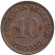Монета 10 пфеннигов. 1900 год (G), Германская империя.