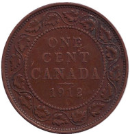 Монета 1 цент. 1912 год, Канада.