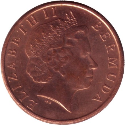 Монета 1 цент. 2001 год, Бермудские острова. Поросенок.