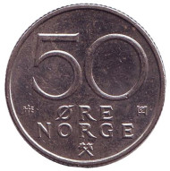 Монета 50 эре. 1995 год, Норвегия. Монета 50 эре. 1995 год, Норвегия.