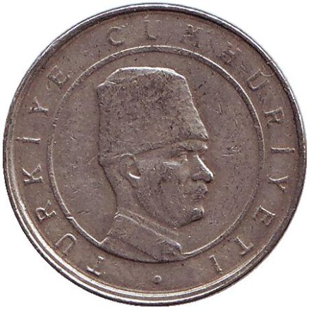 Монета 100000 лир. 2002 год, Турция.