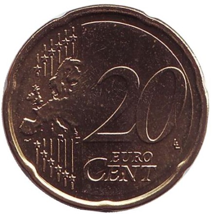 Монета 20 центов. 2014 год, Кипр. Монета 20 центов. 2014 год, Кипр.