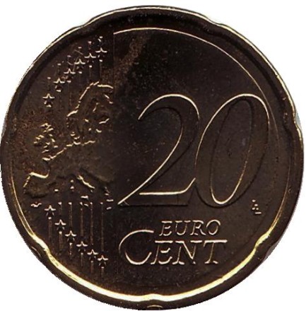 Монета 20 евроцентов. 2014 год, Нидерланды. Монета 20 евроцентов. 2014 год, Нидерланды.