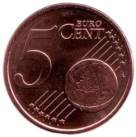 Монета 5 центов. 2012 год, Греция.
