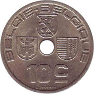 Монета 10 сантимов. 1939 год, Бельгия. (Belgie-Belgique) Монета 10 сантимов. 1939 год, Бельгия. (Belgie-Belgique)