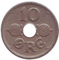 Монета 10 эре. 1935 год, Дания. Монета 10 эре. 1935 год, Дания.