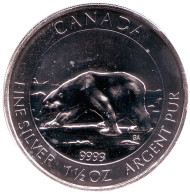 Монета 8 долларов. 2013 год, Канада. Полярный медведь. Монета 8 долларов. 2013 год, Канада. Полярный медведь.