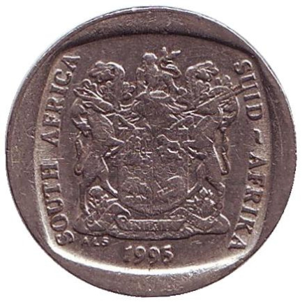 Монета 1 ранд. 1995 год, ЮАР. Газель.