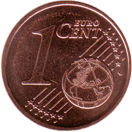 Монета 1 цент. 2023 год, Хорватия.