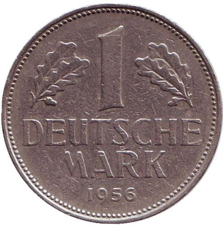 Монета 1 марка. 1956 год (D), ФРГ.