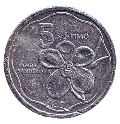 Монета 5 сентимо. 1986 год, Филиппины.