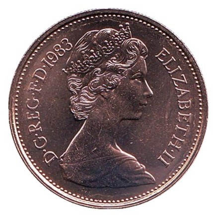 Монета 5 пенсов. 1983 год, Великобритания. BU. Монета 5 пенсов. 1983 год, Великобритания. BU.