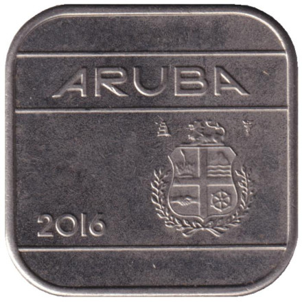 Монета 50 центов, 2016 год, Аруба.