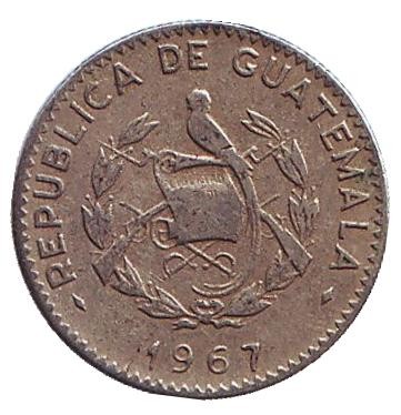 Монета 5 сентаво. 1967 год, Гватемала. Хлопковое дерево. Монета 5 сентаво. 1967 год, Гватемала. Хлопковое дерево.