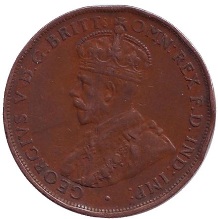 Монета 1 пенни. 1928 год, Австралия.
