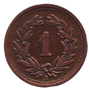 Монета 1 раппен. 1941 год, Швейцария.