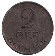 Монета 2 эре. 1957 год, Дания. Монета 2 эре. 1957 год, Дания.