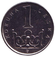 Монета 1 крона. 2018 год, Чехия. UNC. Монета 1 крона. 2018 год, Чехия. UNC.