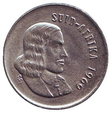 Монета 5 центов. 1969 год, Южная Африка. (Suid Afrika). Африканская красавка.