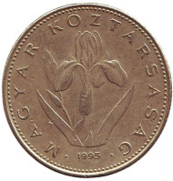 Монета 20 форинтов. 1995 год, Венгрия. Венгерский ирис. Монета 20 форинтов. 1995 год, Венгрия. Венгерский ирис.