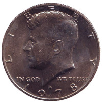 Джон Кеннеди. Монета 50 центов. 1978 год (D), США. UNC.