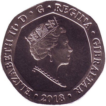 Монета 20 пенсов. 2018 год, Гибралтар. Дом Гибралтара в Лондоне. (AА). Монета 20 пенсов. 2018 год, Гибралтар. Дом Гибралтара в Лондоне. (AА).