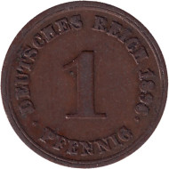 Монета 1 пфенниг. 1896 год (Е), Германская империя. Монета 1 пфенниг. 1896 год (Е), Германская империя.
