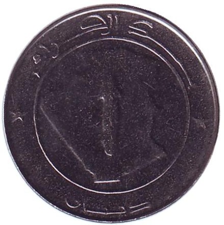 Монета 1 динар. 2010 год, Алжир. Африканский буйвол. Монета 1 динар. 2010 год, Алжир. Африканский буйвол.