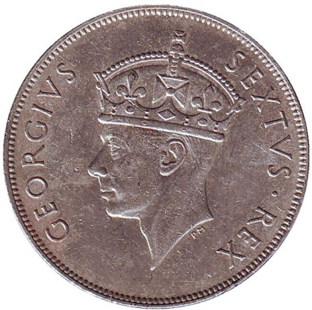 Монета 1 шиллинг. 1949 год, Восточная Африка. Лев. (KN). Монета 1 шиллинг. 1949 год, Восточная Африка. Лев. (KN).