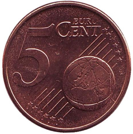 Монета 5 центов. 2002 год, Греция. (Без отметки монетного двора)