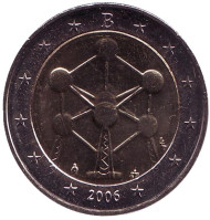 Монета 2 евро. 2006 год, Бельгия. Атомиум. Монета 2 евро. 2006 год, Бельгия. Атомиум.