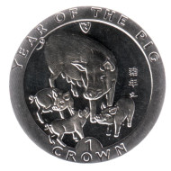 Монета 1 крона, 1995 год, Остров Мэн. Год свиньи. Лунный календарь.