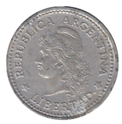 Монета 1 сентаво. 1972 год, Аргентина.