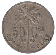 Монета 50 сантимов. 1925 год, Бельгийское Конго. (Des Belges)