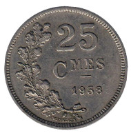 Монета 25 сантимов. 1938 год, Люксембург. Монета 25 сантимов. 1938 год, Люксембург.